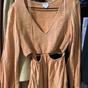 Le Lis Terracotta Textured Dress‎